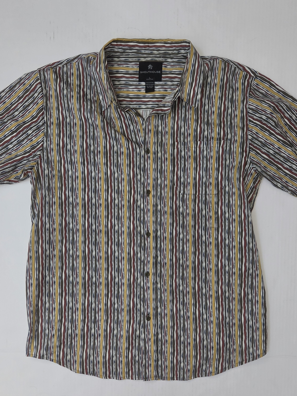 Shout House Multicolor Vertical Stripe Short-Sleeve Shirt
